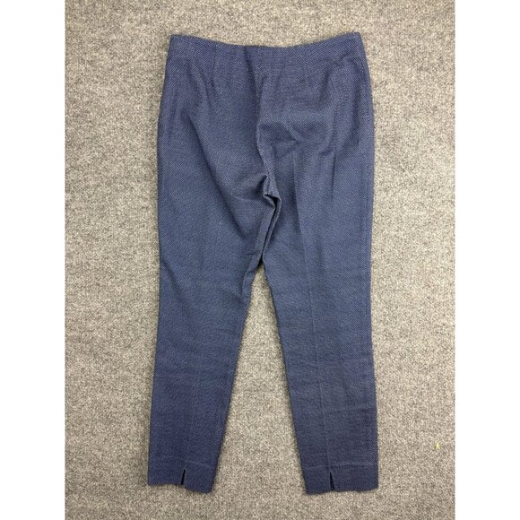 Piazza Sempione Pants Womens IT 40 Blue Micro Dot Stretch Slim Ankle Made Italy - Picture 9 of 11